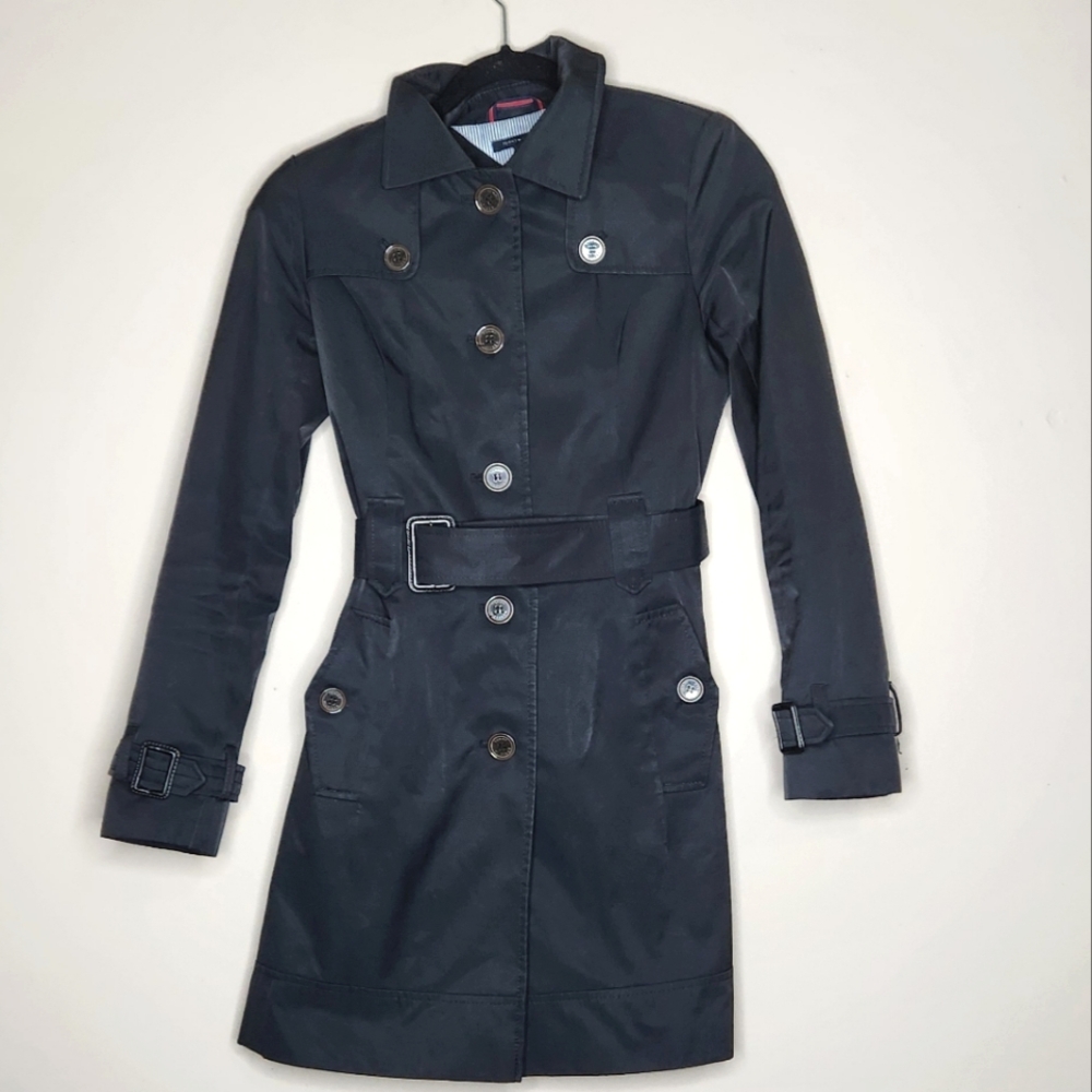 Tommy Hilfiger satin Trench Coat with belt